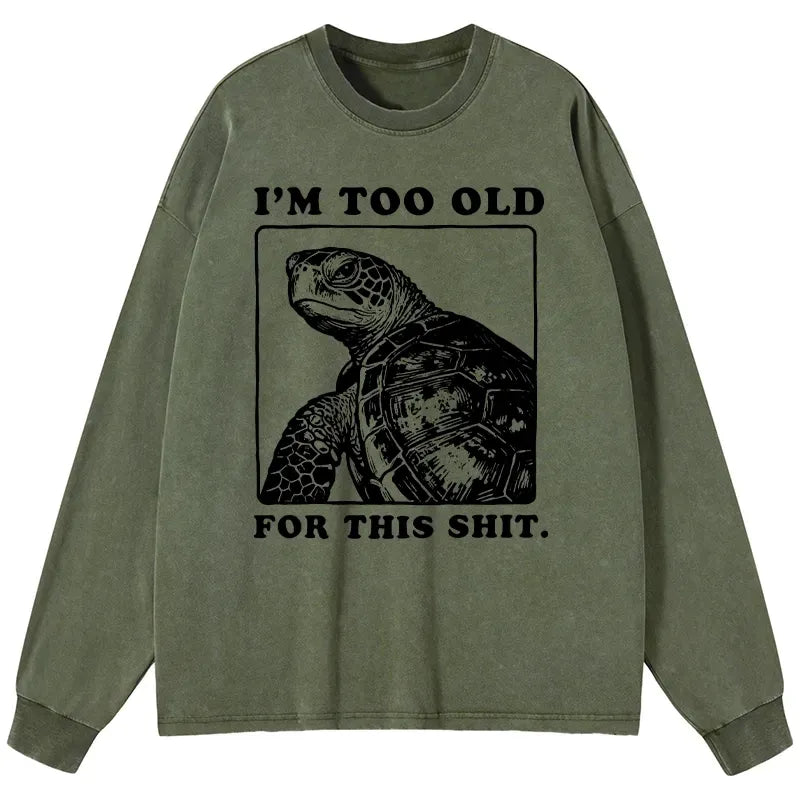 Japanese washed long sleeve t-shirt for streetwear