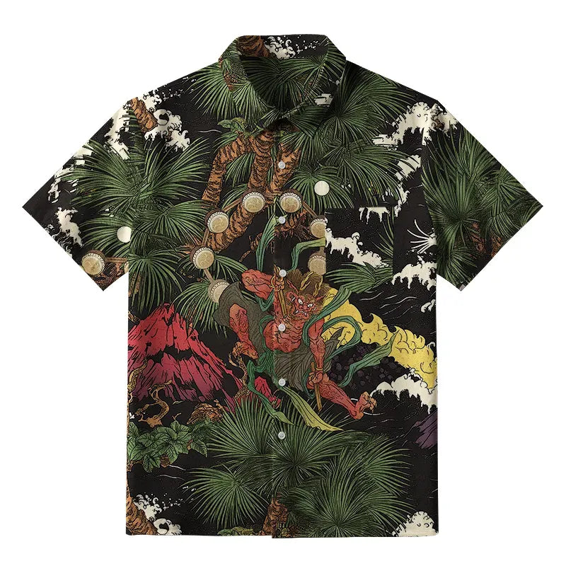 Kyoto Lion Japanese Shirt for Streetwear