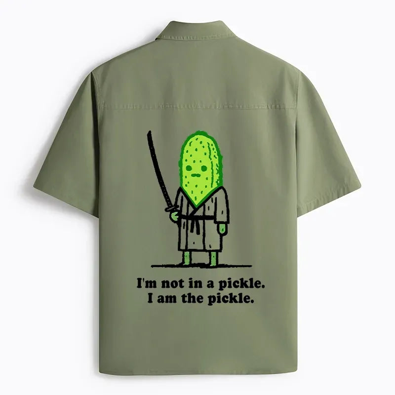 Funny Cucumber Samurai Work Shirt