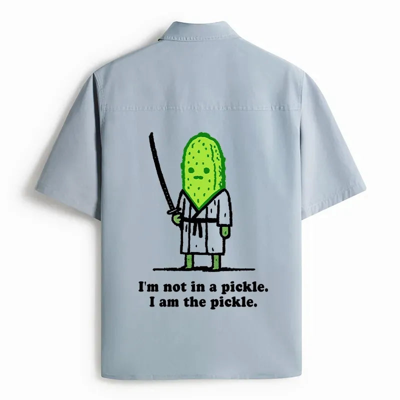 Funny Cucumber Samurai Work Shirt