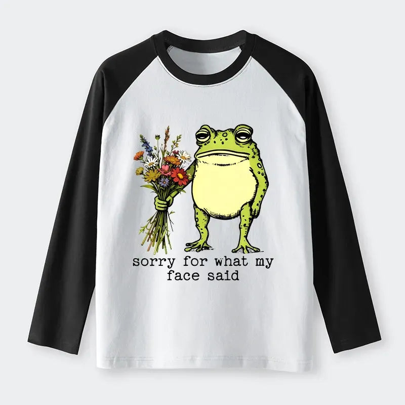 Japanese Frog Raglan Long Sleeve for Gift Idea