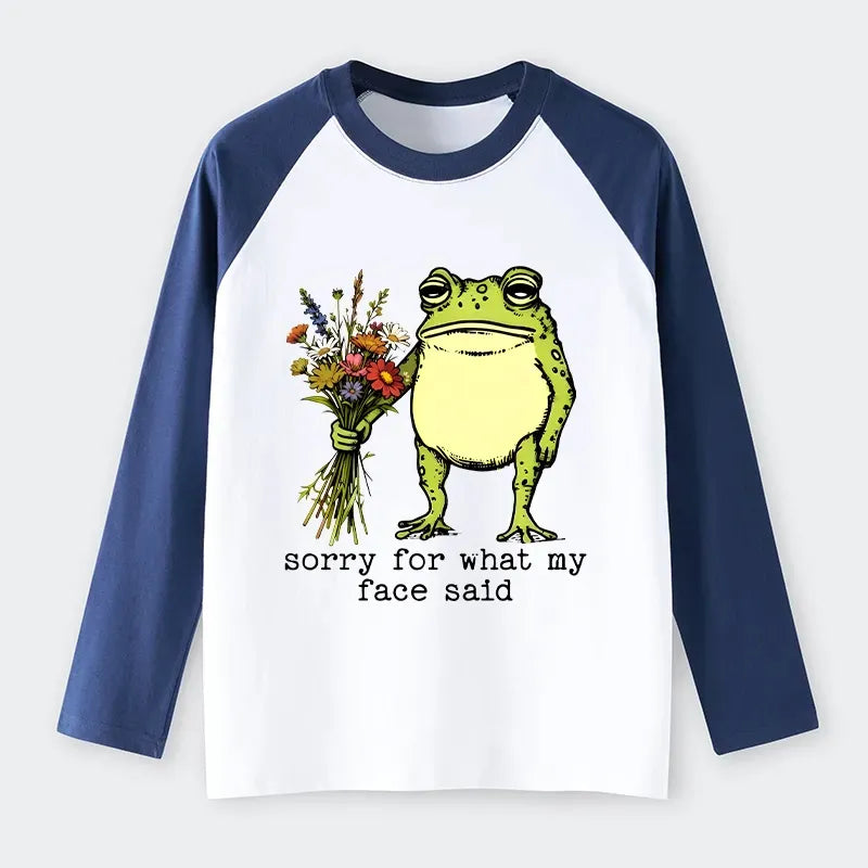 Japanese Frog Raglan Long Sleeve for Gift Idea