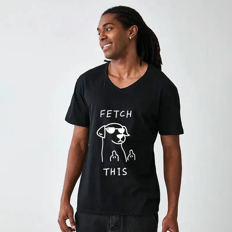 Kyoto-Lion Rebellious Dog V-Neck Classic T-Shirt