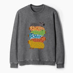 Kyoto-Lion Colorful Capybaras Washed Terry Sweatshirt