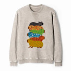 Kyoto-Lion Colorful Capybaras Washed Terry Sweatshirt