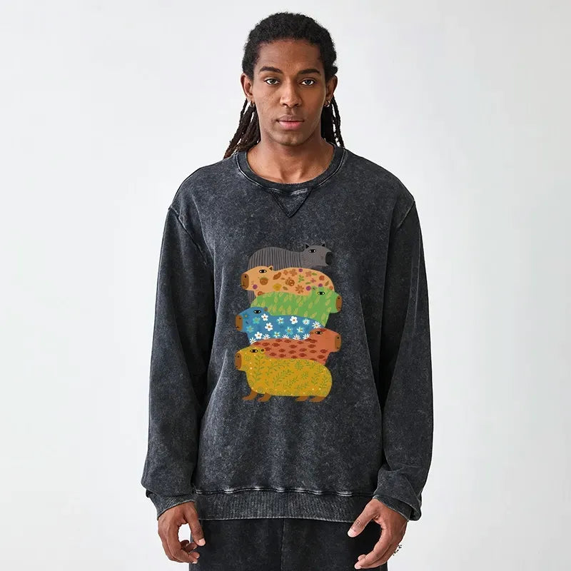 Unisex Capybara Sweatshirt Casual Daily Wear