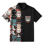 Kyoto-Lion Japanese Cat Portrait Collection Button-up Shirt
