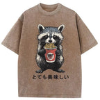 japanese raccoon tee for daily wear