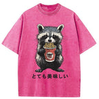 cute raccoon eating ramen japanese t shirt