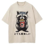 japanese raccoon tee for daily wear
