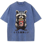 japanese raccoon tee for daily wear