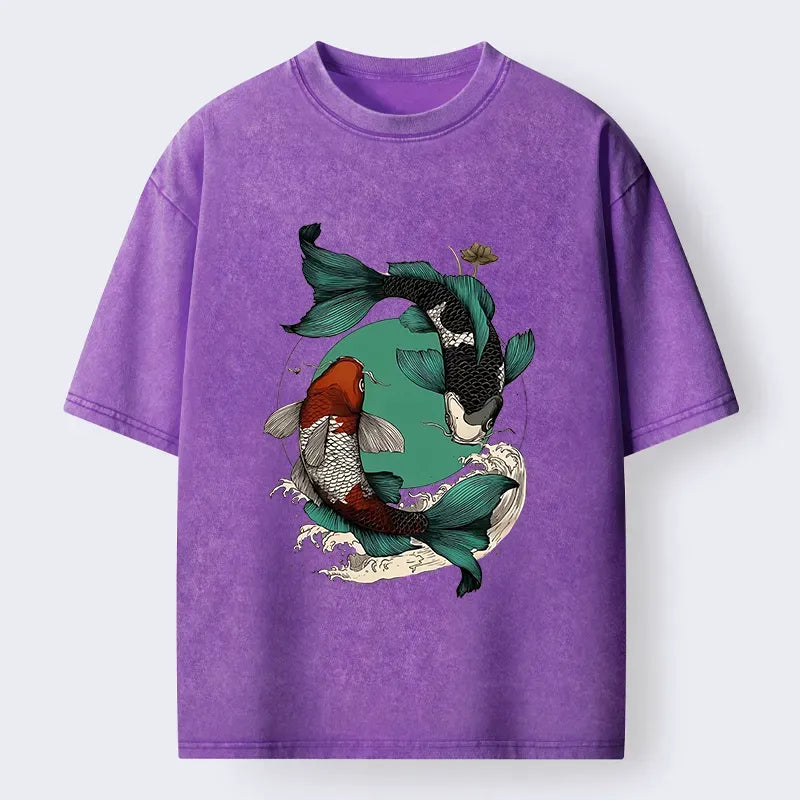 Vintage Zen Koi Fish Washed Tee