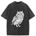 cute japanese owl washed t-shirt for summer