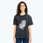 Kyoto-Lion Cute Japanese Owl Washed T-Shirt