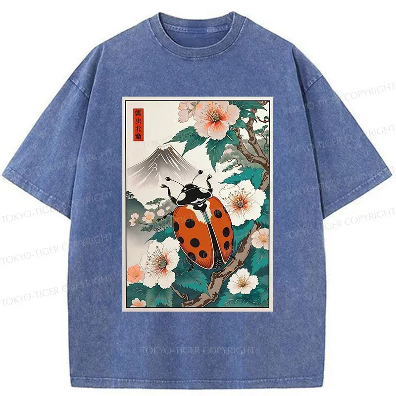 Ukiyo-e Ladybug T-Shirt for Daily Wear