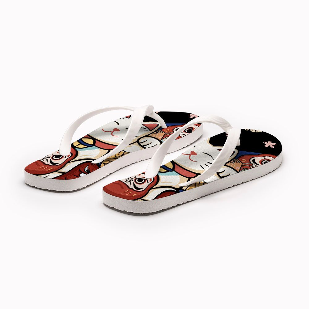 Kyoto-Lion Traditional Japanese Elements Flip Flops