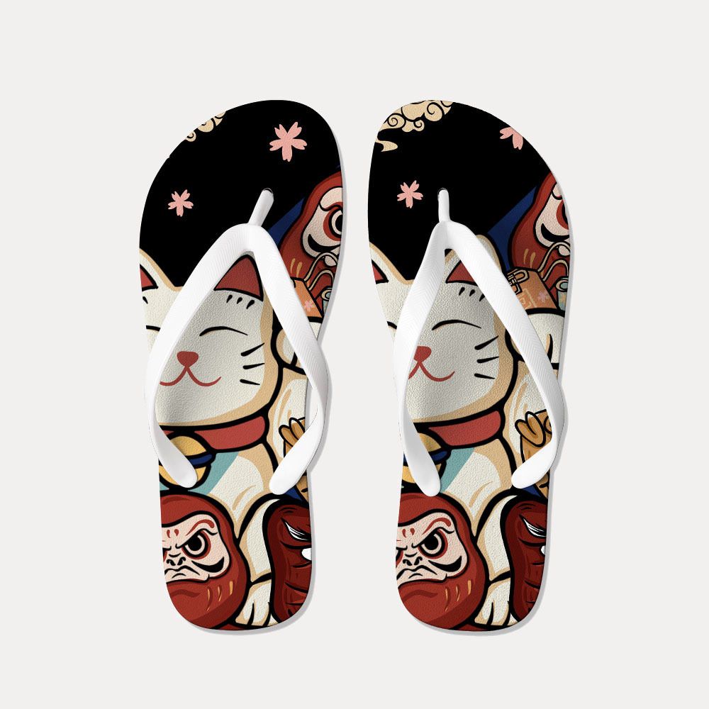 Kyoto-Lion Traditional Japanese Elements Flip Flops