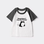 Kyoto-Lion Farting Frog Japanese Kids Raglan T-shirt