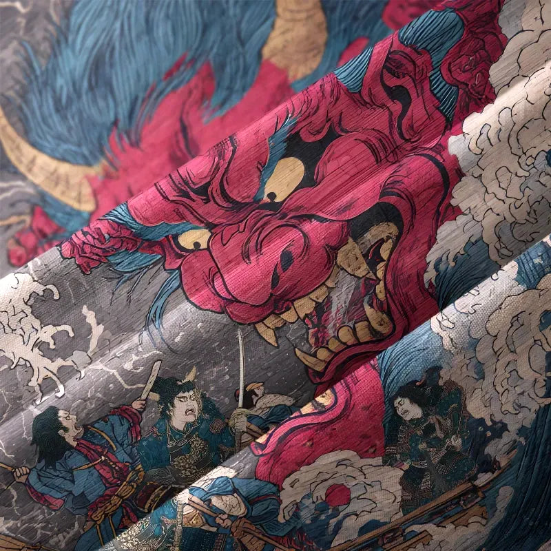 Kyoto-Lion Demon And Samurai At Sea Aloha Hawaiian Shirt