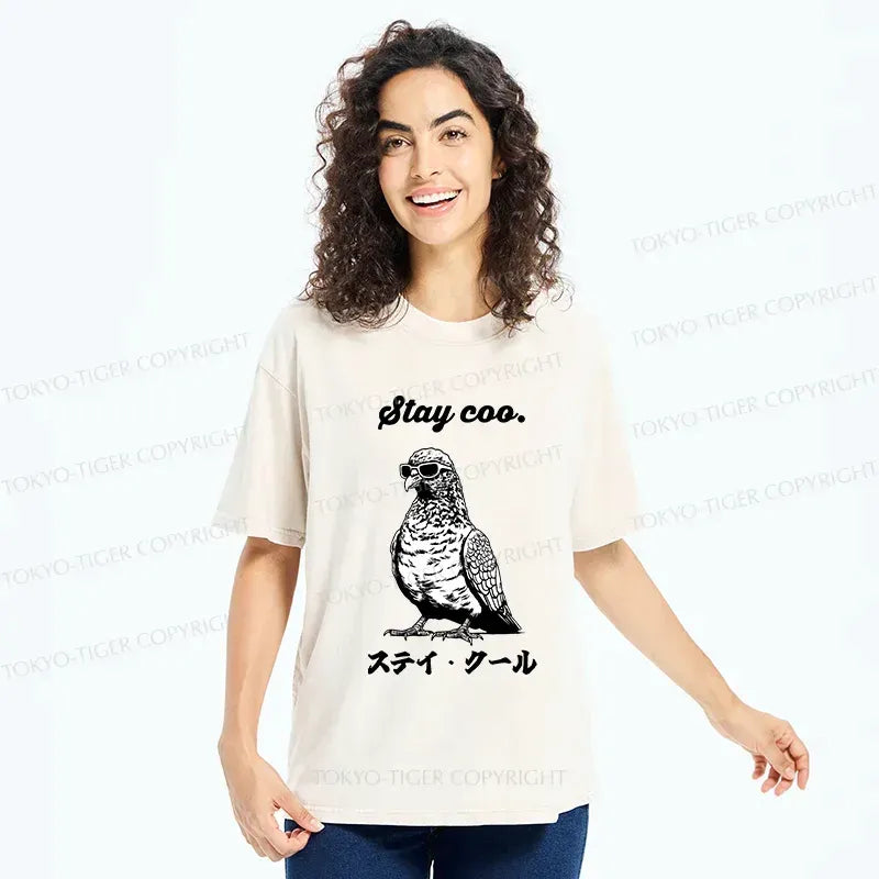 Japanese Washed Pigeon T-Shirt for Daily Wear