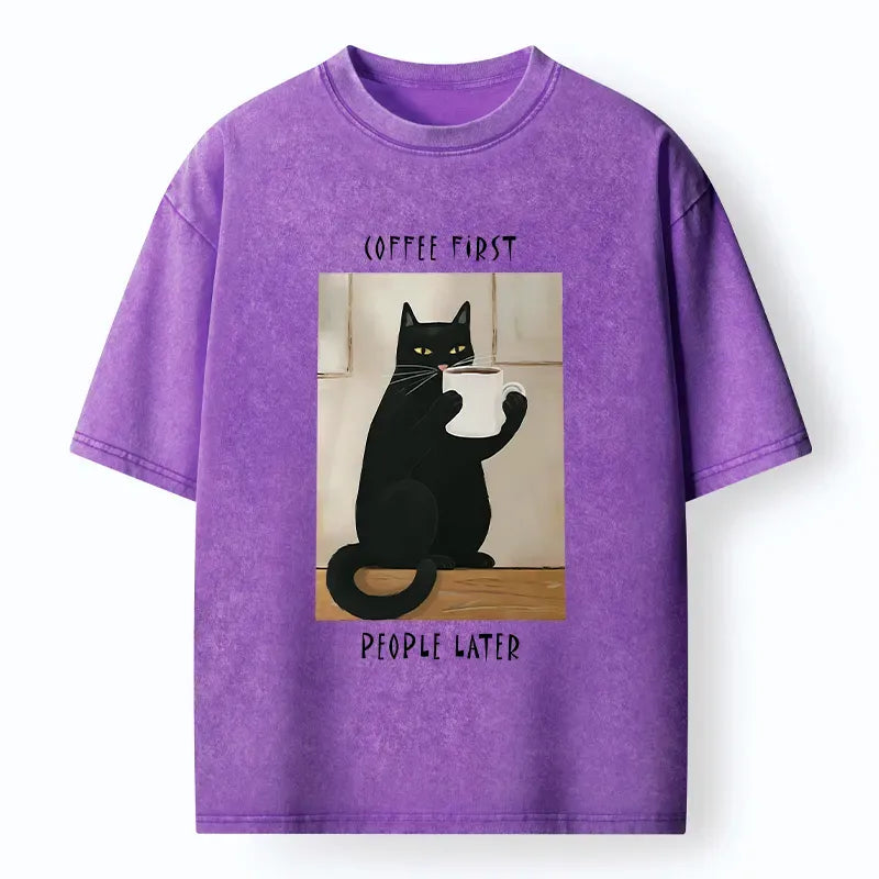 Japanese Vintage Coffee T-Shirt for Daily Wear
