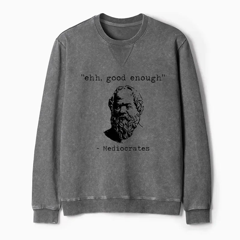 Kyoto-Lion Mediocrates Meme Washed Terry Sweatshirt