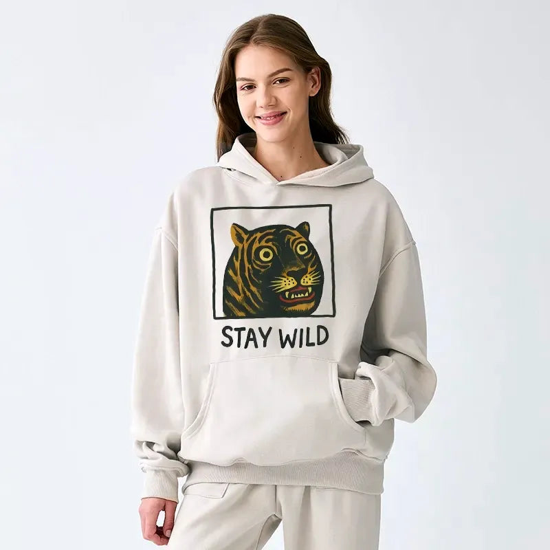 Japanese Tiger Fleece Hoodie for Winter