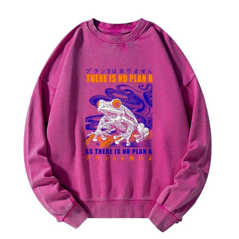 Japanese washed frog sweatshirt for streetwear