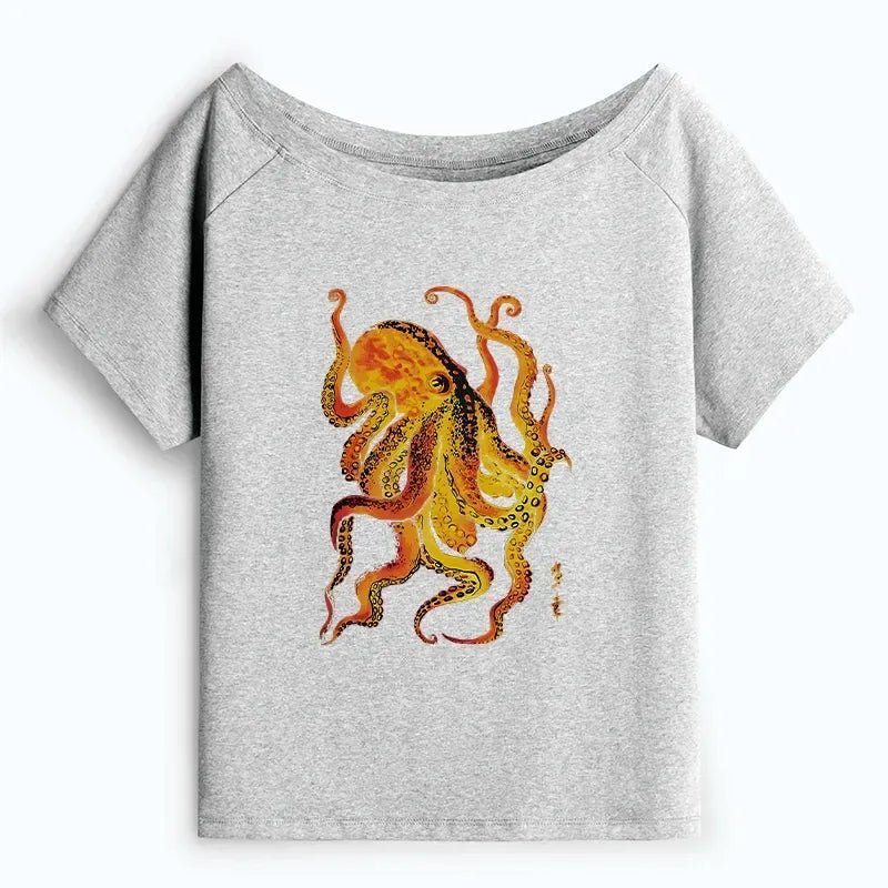 Trendy Japanese Style Octopus T-Shirt