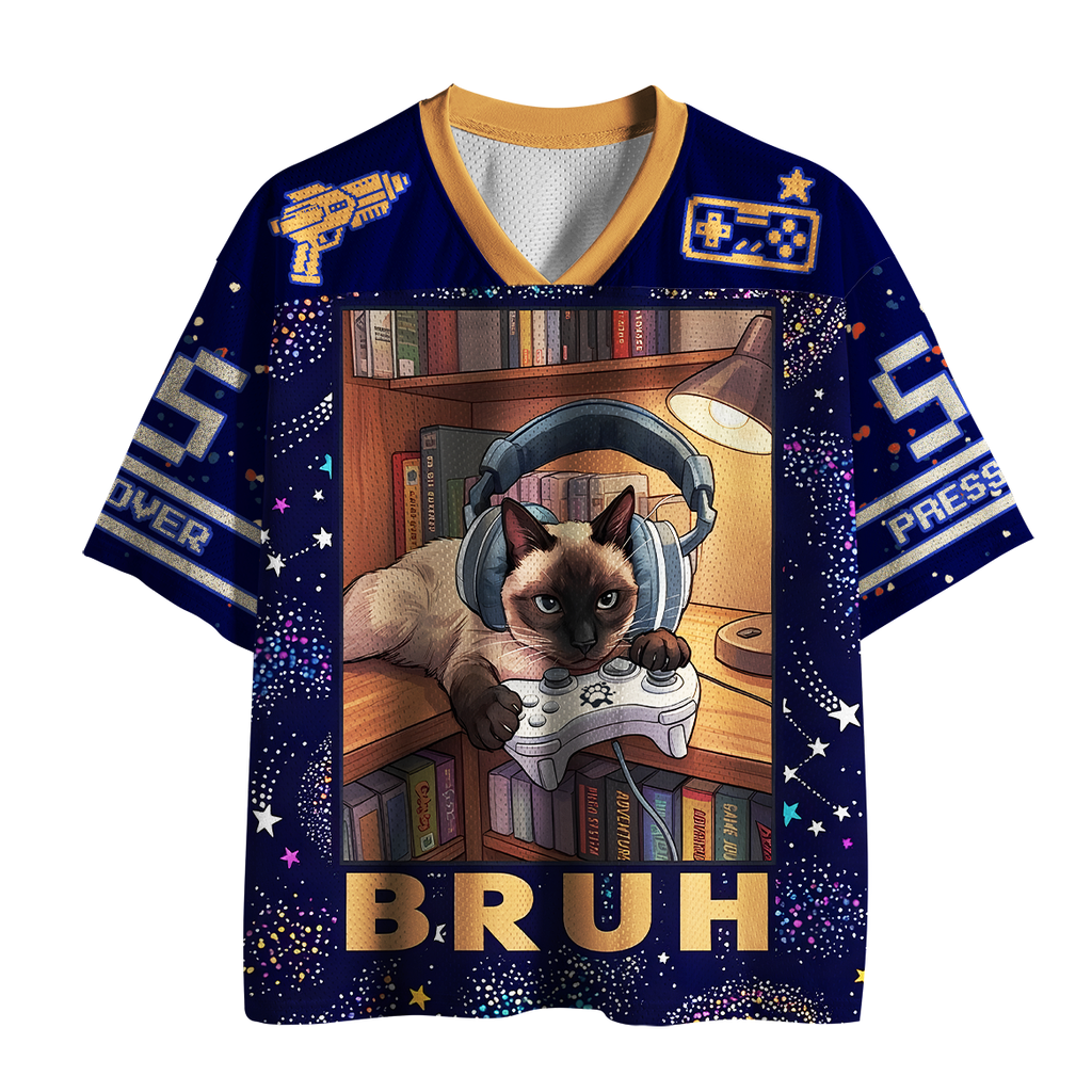 Kyoto-Lion BRUH Gamer Siamese Cat Mesh Jersey