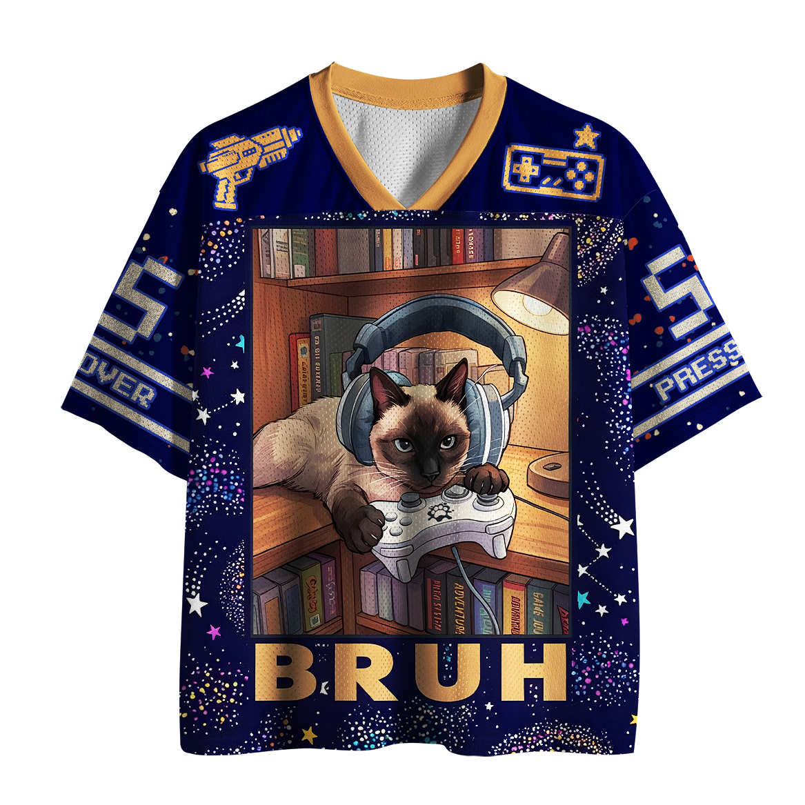 Kyoto-Lion BRUH Gamer Siamese Cat Mesh Jersey