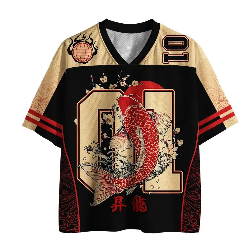 kyoto koi mesh jersey for daily wear