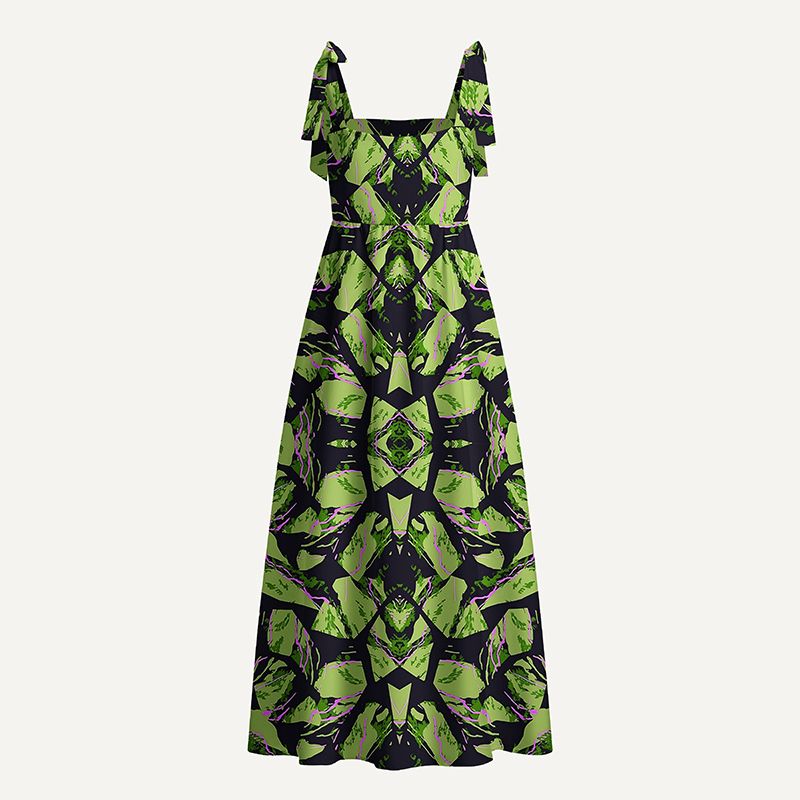 Tie Shoulder Maxi Dress for Daily Wear