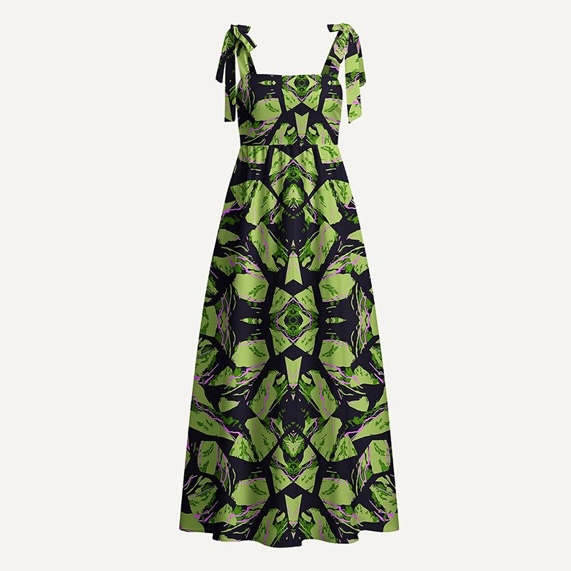 Tie Shoulder Maxi Dress for Daily Wear