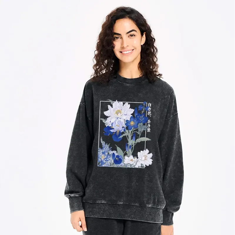 Kyoto-Lion Blossoms Of The Firmament Washed Sweatshirt