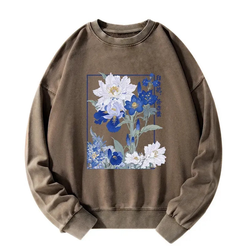 Vintage Japanese Sweatshirt with Blossoms