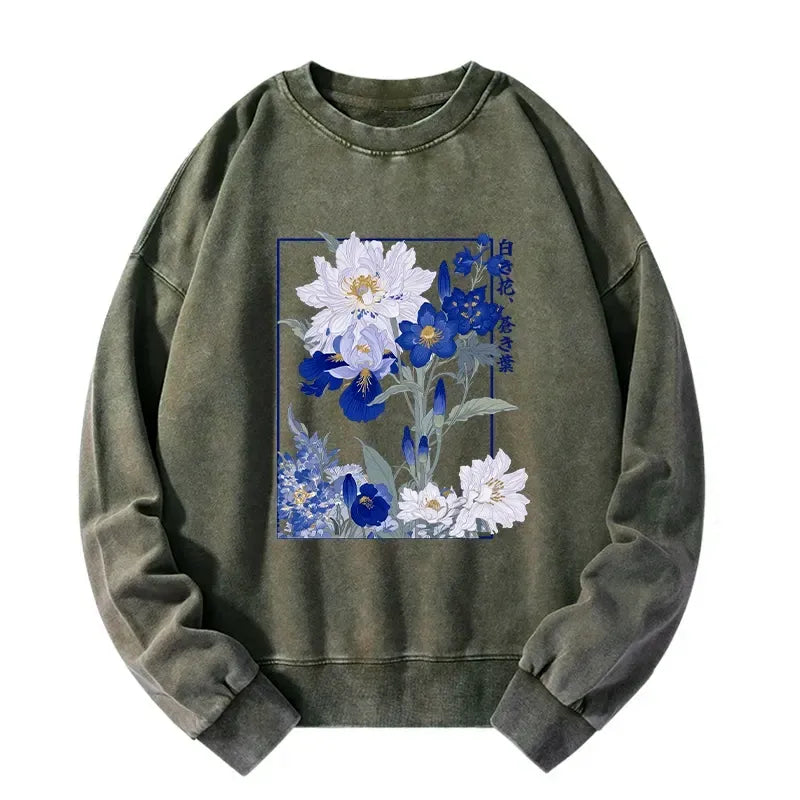 Vintage Japanese Sweatshirt with Blossoms