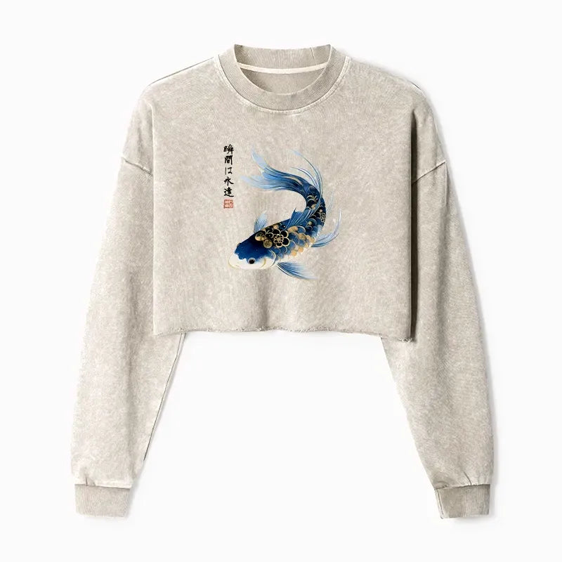 Trendy Koi Fish Sweatshirt for Women