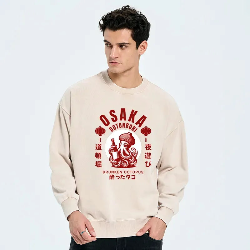 retro octopus sweatshirt for osaka