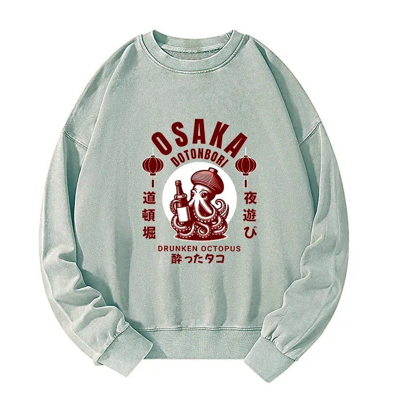 retro octopus sweatshirt for osaka