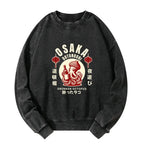 washed japanese sweatshirt for daily wear