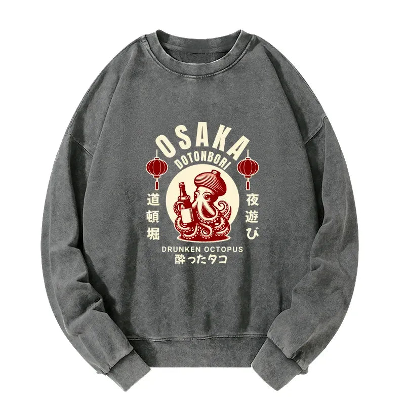 retro octopus sweatshirt for osaka