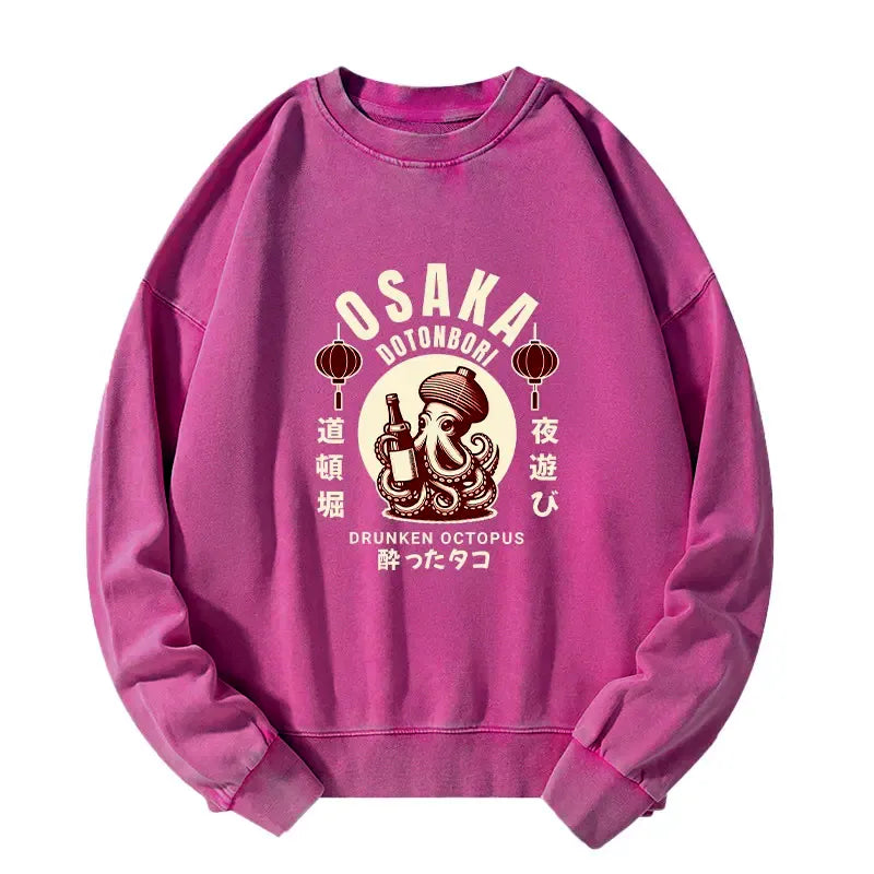 Kyoto-Lion Retro Osaka Octopus Washed Sweatshirt