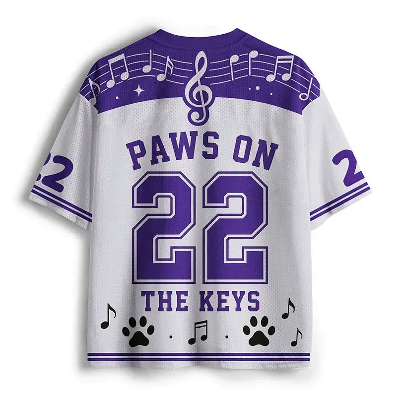 Kyoto-Lion Cat Playing Music Mesh Jersey