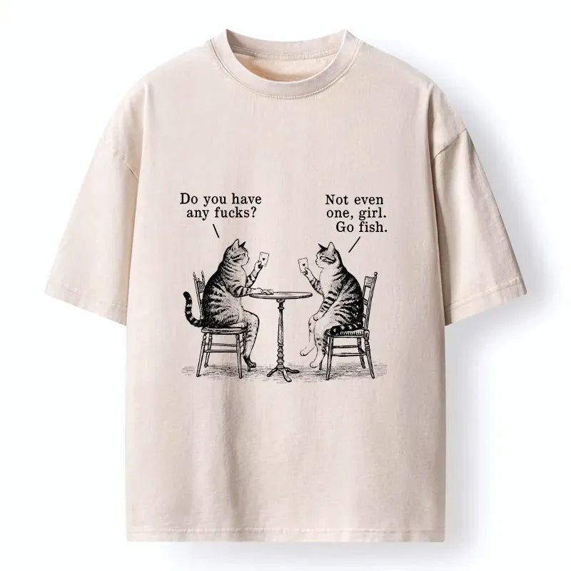 Washed Japanese Cat T-Shirt Free Shipping