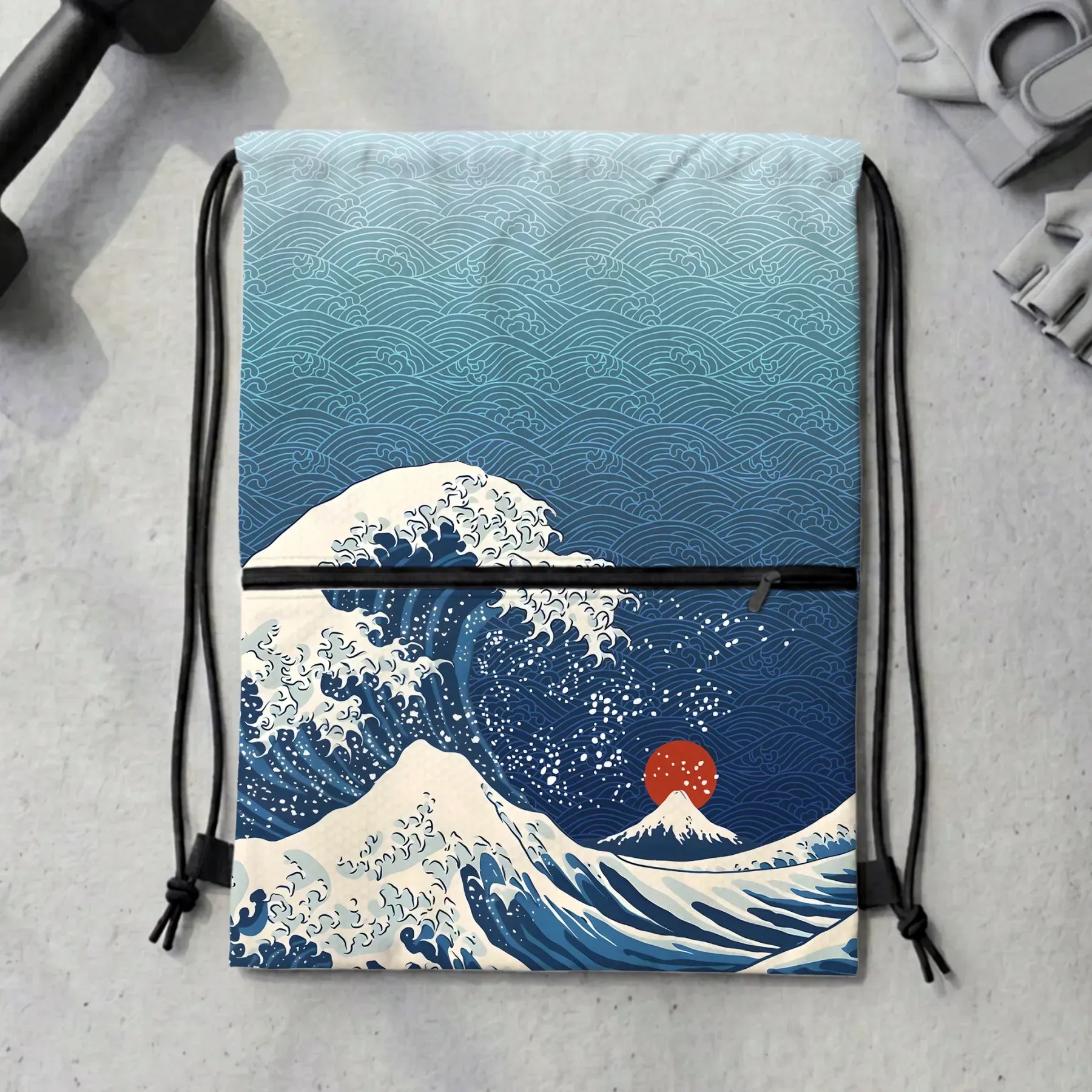 Great Wave Off Fuji Drawstring Backpack