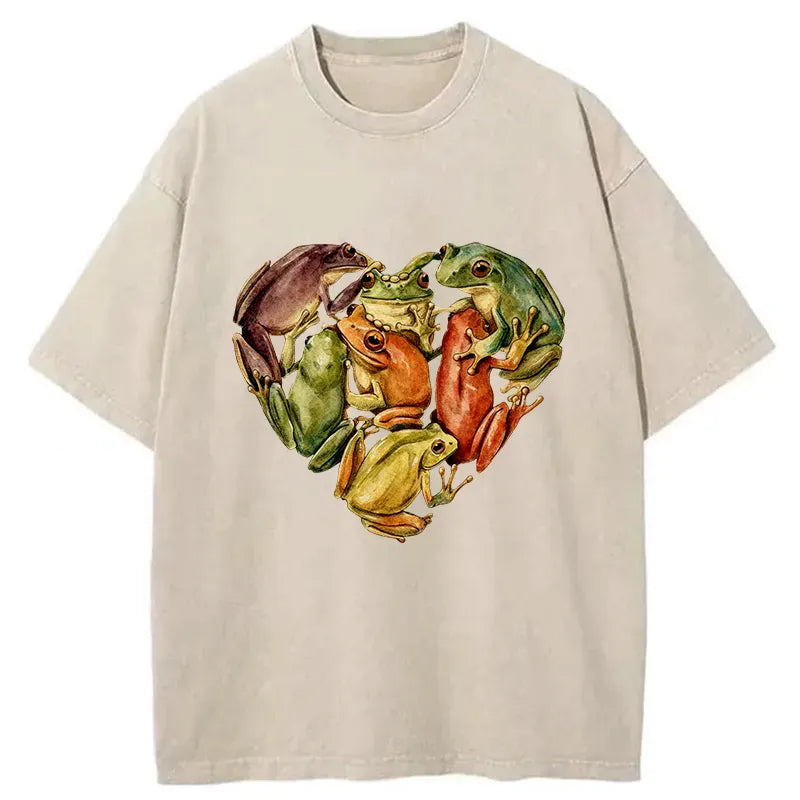 washed frog t-shirt for gift for him