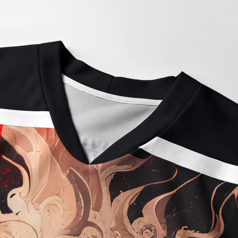 Kyoto-Lion Obsidian Dragon Crimson Sky Long-Sleeve Hockey Jersey