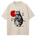 Retro Capybara Samurai T-Shirt for Casual