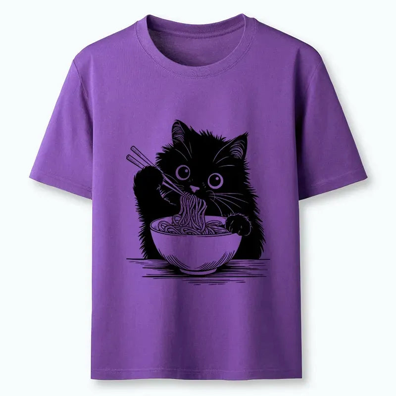 Line Art Cat Ramen T Shirt Limited Edition